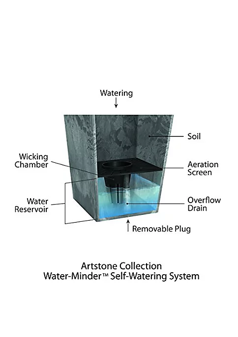 Novelty (#36100) Ella Low Square Planter, Grey - 10 inches 2 Novelty (#36100) Ella Low Square Planter, Grey - 10 inches - Image 2