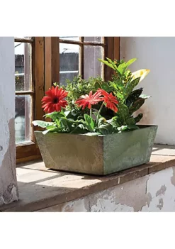 Novelty (#36100) Ella Low Square Planter, Grey - 10 inches 6 Novelty (#36100) Ella Low Square Planter, Grey - 10 inches -Gardener Select Shop Belk 119