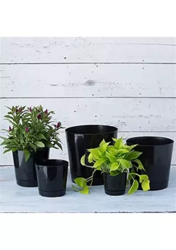 Novelty (#10068) Full Depth Round Black Cylinder Pot, 6 inch -Gardener Select Shop Belk 136