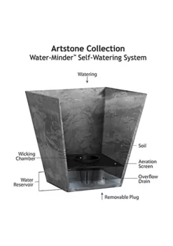 Novelty (#35080) Ella Square Planter, Artstone Collection, Mint - 6 inch -Gardener Select Shop Belk 139