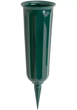 Novelty (#05011) Plastic Round Bottom Cemetery Vase, Green - 3" x 7" (Qty 1)