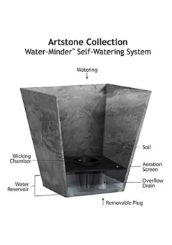 Novelty ArtStone Novelty 35188 Square Ella Planter/Flower Pot, Black, 18-Inch -Gardener Select Shop Belk 161