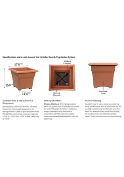 Novelty Earthbox Novelty 81755 Square Garden Kit, Terra Cotta, 18 x 18 x 15 inches -Gardener Select Shop Belk 202