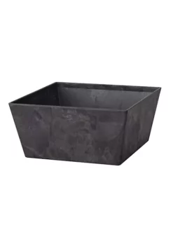 Novelty Ella Low Square Resin Planter/Flower Pot, Black, 12"