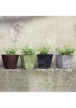 Novelty (#35148) Plastic Resin Square Ella Planter/Flower Pot, Black 14" -Gardener Select Shop Belk 216