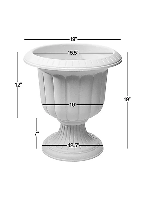 Novelty (#38196) Classic Urn Garden Pot/Planter, Plastic, Stone color - 19" 2 Novelty (#38196) Classic Urn Garden Pot/Planter, Plastic, Stone color - 19" - Image 2
