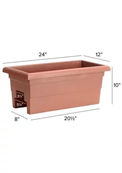 Novelty Countryside Railing Planter (#26245) Terra Cotta 24" -Gardener Select Shop Belk 234