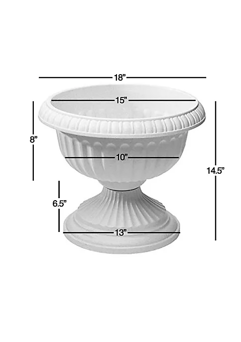 Novelty Poly Grecian Urn, Flower Pot/Planter, Plastic, Stone Color, 18" 2 Novelty Poly Grecian Urn, Flower Pot/Planter, Plastic, Stone Color, 18" - Image 2