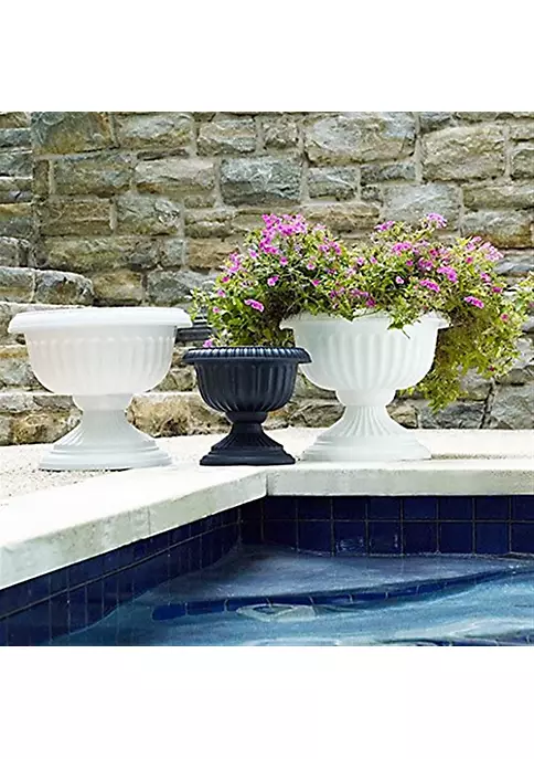 Novelty Poly Grecian Urn, Flower Pot/Planter, Plastic, Stone Color, 18" 5 Novelty Poly Grecian Urn, Flower Pot/Planter, Plastic, Stone Color, 18" - Image 5