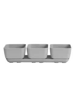 Novelty (#10010) Herb Trio with Attached Tray, 12" x 14" - Grey