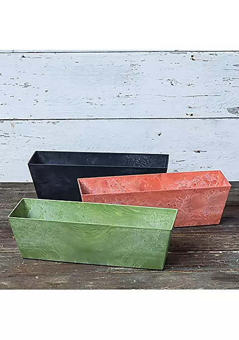 Novelty Artstone Ella Flower Box, Grey, 14.5 Inch 3 Novelty Artstone Ella Flower Box, Grey, 14.5 Inch - Image 3