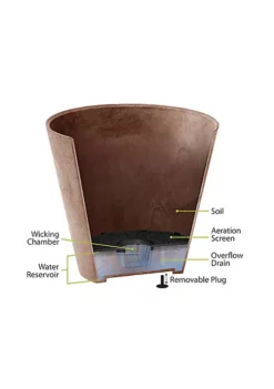 Novelty Artstone Nappa Round Self-Watering Planter, Grey - 8 Inch -Gardener Select Shop Belk 273