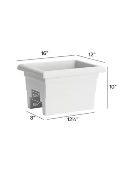 Novelty Countryside Railing Planter (#26162) White, 16" -Gardener Select Shop Belk 283