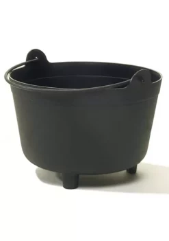 Novelty (#48128) Plastic Antique Kettle Planter, Black 12" -Gardener Select Shop Belk 307
