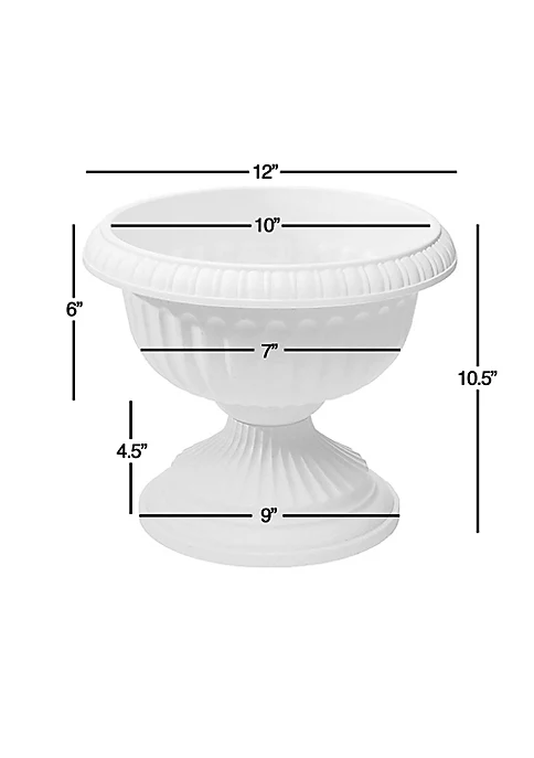 Novelty Grecian Urn Planter, White 12 inch 2 Novelty Grecian Urn Planter, White 12 inch - Image 2