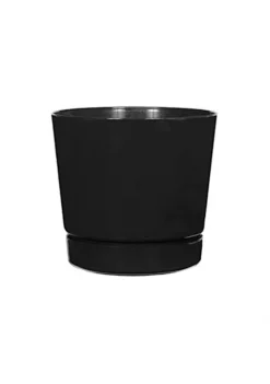 Novelty Full Depth Round Cylinder Black Pot, 8 inch