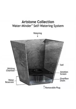 Novelty 35080 Ella Square Planter, Gray 8 inch -Gardener Select Shop Belk 440