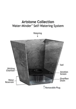 Novelty Ella Indoor/Outdoor Square Plastic Resin Planter, Black, 6" -Gardener Select Shop Belk 451