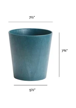 Novelty Metallic Cache Plastic Flower Pot Round Planter, Slate, 7.5" -Gardener Select Shop Belk 480