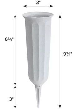 Novelty (#05016) Plastic Round Bottom Cemetery Vase, Stone - 3" x 7" (Qty 1) -Gardener Select Shop Belk 504