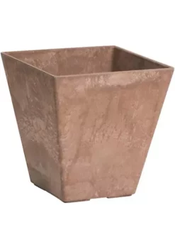 Novelty Artstone Ella Square Resin Flower Pot Planter, Rust, 16" -Gardener Select Shop Belk 519