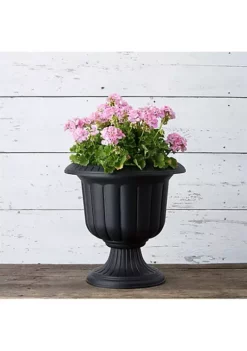 Novelty Ella Indoor/Outdoor Square Plastic Resin Planter, Black, 6"