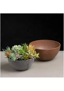 Novelty Artstone Collection, Napa Bowl Planter w/ Water-Minder System, Rust 16" -Gardener Select Shop Belk 534