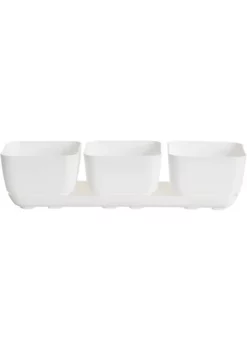 Novelty 10012 Herb & Succulent Trio Planter/Plastic Flower Pot, White, 12"
