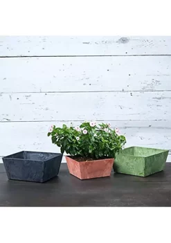 Novelty 36108 Low Square Ella Planter, Black, 10-Inch -Gardener Select Shop Belk 558