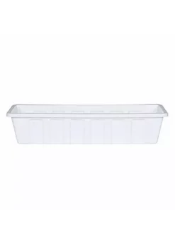 Novelty Poly-Pro Plastic White 24 Flower Box Planter
