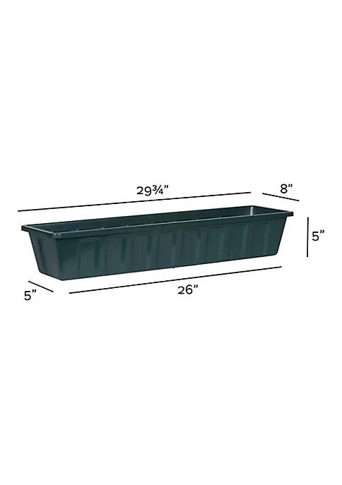 Novelty Polypro Plastic Hunter Green Flower Box Planter, 30 Inch 2 Novelty Polypro Plastic Hunter Green Flower Box Planter, 30 Inch - Image 2