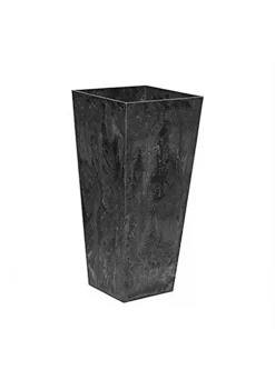 Novelty (#35278) Artstone Ella Tall Square Planter, Black - 27.5-inch