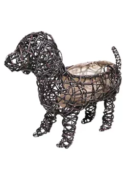 Gardener's Select GSARA815L Synthetic Rope Dog Planter Topiary, Brown, 15"