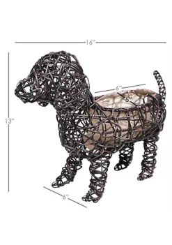 Gardener's Select GSARA815L Synthetic Rope Dog Planter Topiary, Brown, 15" -Gardener Select Shop Belk 604