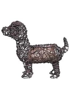 Gardener's Select GSARA815M Synthetic Rope Dog Planter Topiary, Brown, 13"