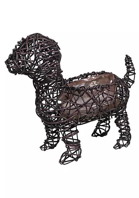 Gardener's Select GSARA815M Synthetic Rope Dog Planter Topiary, Brown, 13" 2 Gardener's Select GSARA815M Synthetic Rope Dog Planter Topiary, Brown, 13" - Image 2