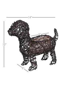 Gardener's Select GSARA815M Synthetic Rope Dog Planter Topiary, Brown, 13" 9 Gardener's Select GSARA815M Synthetic Rope Dog Planter Topiary, Brown, 13" -Gardener Select Shop Belk 613