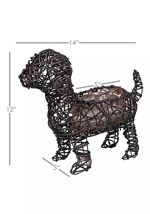 Gardener's Select GSARA815M Synthetic Rope Dog Planter Topiary, Brown, 13" 4 Gardener's Select GSARA815M Synthetic Rope Dog Planter Topiary, Brown, 13" - Image 4