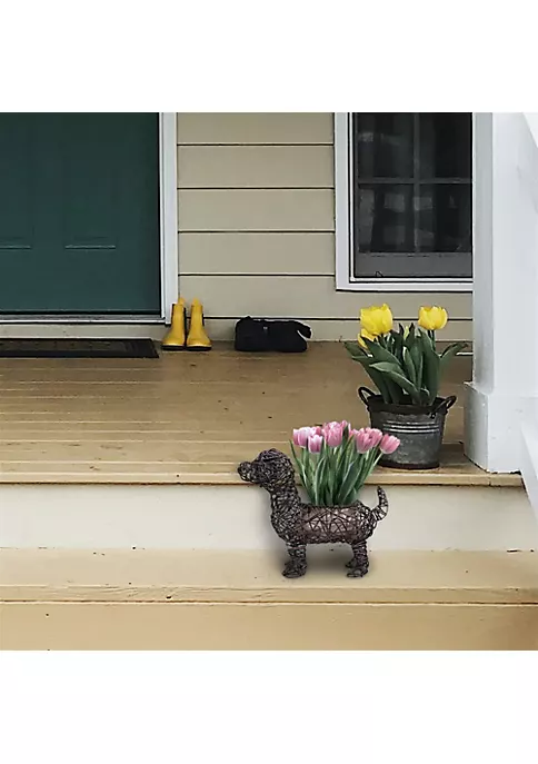 Gardener's Select GSARA815M Synthetic Rope Dog Planter Topiary, Brown, 13" 5 Gardener's Select GSARA815M Synthetic Rope Dog Planter Topiary, Brown, 13" - Image 5