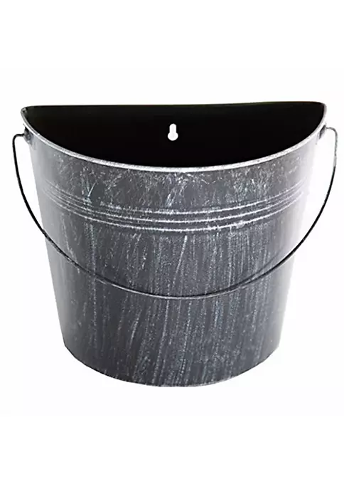 Gardener's Select Farmhouse Half Round Wall Bucket, Black (8.5" x 5" 10.2") 2 Gardener's Select Farmhouse Half Round Wall Bucket, Black (8.5" x 5" 10.2") - Image 2