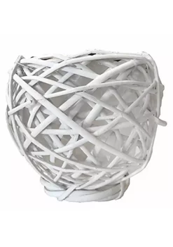 Gardener's Select (#GSAHD8) Woven Round Willow Planter, White (6" x 6" x 6.5")