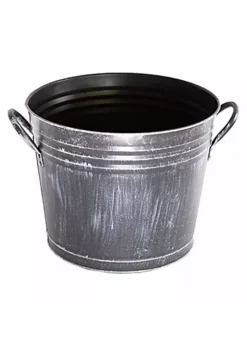 Gardener's Select(#VB5126LP-GE) Metal Bucket Planter, Black (11.75" D x 9.5" H)