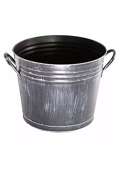 Gardener's Select(#VB5126LP-GE) Metal Bucket Planter, Black (11.75" D x 9.5" H) 1 Gardener's Select(#VB5126LP-GE) Metal Bucket Planter, Black (11.75" D x 9.5" H)