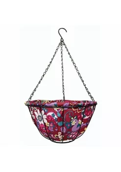 Gardener's Select 141423 Hanging Basket w/ Fabric Coco Liner, Red & Purple, 14