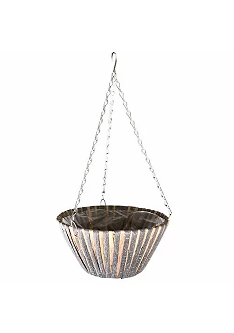 Gardener's Select Woven Straw & Plastic Hanging Basket, Gray and Tan (12" x 6") 1 Gardener's Select Woven Straw & Plastic Hanging Basket, Gray and Tan (12" x 6")