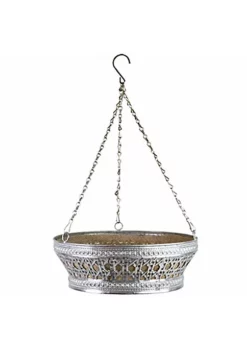 Gardener's Select LWN16400 Galvanized Hanging Basket w/ burlap liner, 13