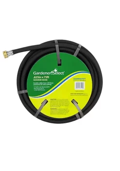 Gardener's Select Gardener Select Durable Soaker Hose W/Brass Connectors, Black, 5/8" x 75'