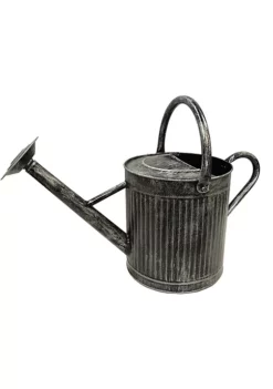 Gardener's Select W3002P-JA Standard Garden Watering Can, Silver with Black Wash, 9.5 Liters