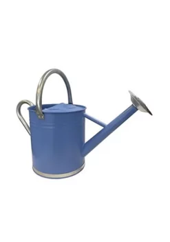 Gardener's Select (#GSAW3005P) 7L Blue Watering Can With Galvanized Accents