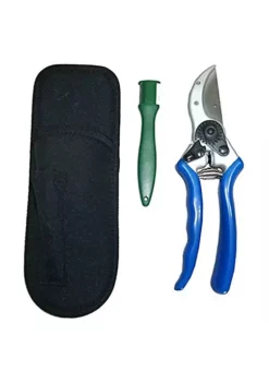 Gardener's Select Premium Pruner, Sharpener & Pouch Set (GSA12724CT12VT), Blue